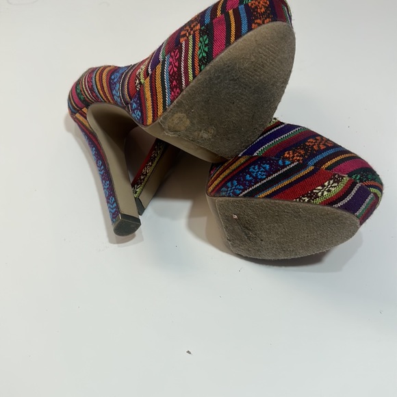 BRECKELLES WOMEN STILLETTO HIGH HEEL PLATFORM PUMPS FLORAL PRINTS SIZE 6.5 - Picture 7 of 8